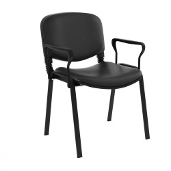 Chaise Iso structure Noir avec accoudoirs