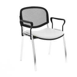 Chaise Isonet Mesh Chromé avec accoudoirs