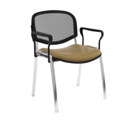 Chaise Isonet Mesh Chromé avec accoudoirs