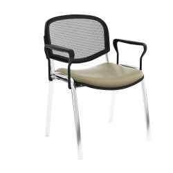 Chaise Isonet Mesh Chromé avec accoudoirs