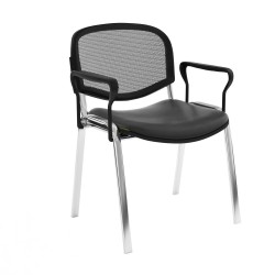 Chaise Isonet Mesh Chromé avec accoudoirs