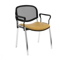 Chaise Isonet Mesh Chromé avec accoudoirs