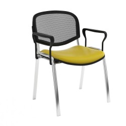 Chaise Isonet Mesh Chromé avec accoudoirs