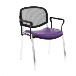 Chaise Isonet Mesh Chromé avec accoudoirs