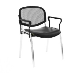 Chaise Isonet Mesh Chromé avec accoudoirs