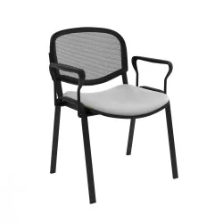 Chaise Isonet Mesh Noir avec accoudoirs
