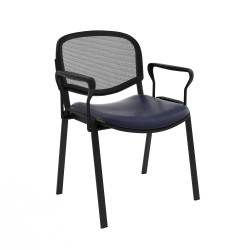 Chaise Isonet Mesh Noir avec accoudoirs