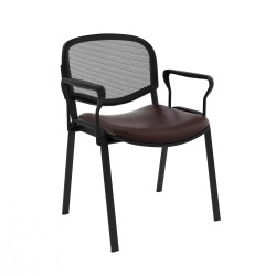 Chaise Isonet Mesh Noir avec accoudoirs