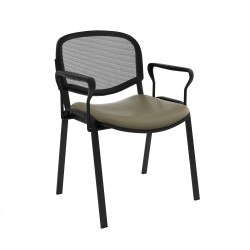 Chaise Isonet Mesh Noir avec accoudoirs