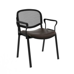 Chaise Isonet Mesh Noir avec accoudoirs