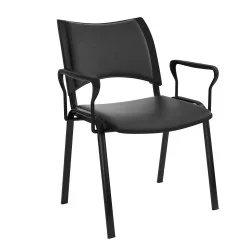 Chaise Smart structure Noir dossier et Assise Tapisses avec accoudoir