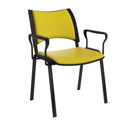 Chaise Smart structure Noir dossier et Assise Tapisses avec accoudoir