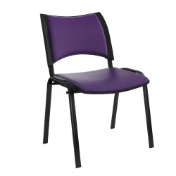 Chaise Smart structure Noir dossier et Assise Tapisse sans accoudoirs