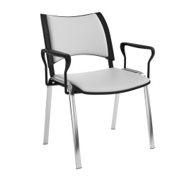 Chaise Smart structure Chrome dossier et Assise Tapisses avec accoudo