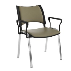 Chaise Smart structure Chrome dossier et Assise Tapisses avec accoudo