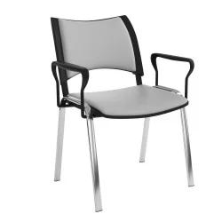 Chaise Smart structure Chrome dossier et Assise Tapisses avec accoudo