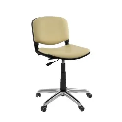 Siège Iso tournant roulant sans accoudoirs socle Chromé