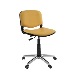 Siège Iso tournant roulant sans accoudoirs socle Chromé