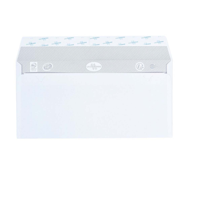 RAJA 50 enveloppes blanches en papier avec fenêtre - 11 x 22 cm pas cher 