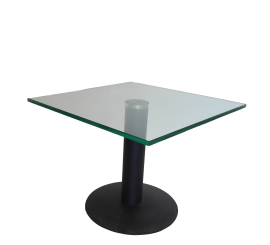 Table basse Carré en verre 60x60 socle rond