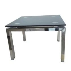 Table basse Carré en verre 60x60 socle carré