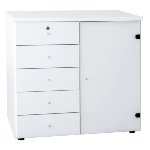 Elément Demi Roma une porte + 5 tiroirs  