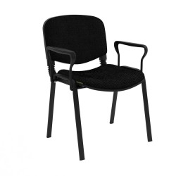 Chaise Iso structure Noir avec accoudoirs