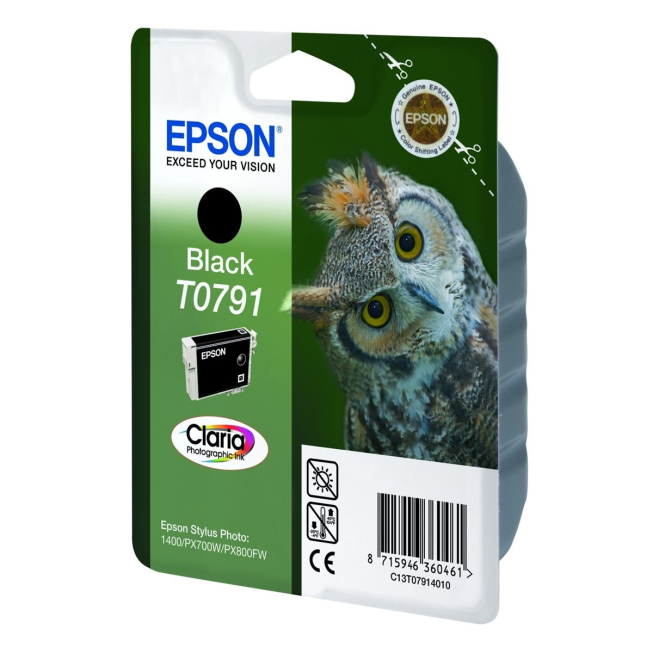 Cartouche Epson T0791 noire pour imprimante jet d'encre