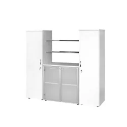 Elément Triple à 2 portes bas verre sablé et 2 porte moyen