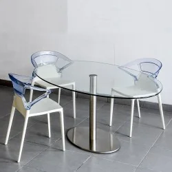 Table de réunion Ellitico socle Inox