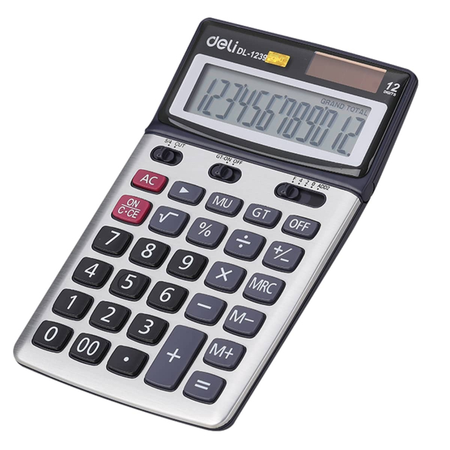 Calculatrice de bureau DELI a 12 chiffres - Talos