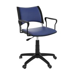 Siège Smart tournant roulant avec accoudoirs socle Noir