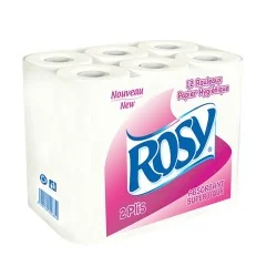 PACK DE 12 ROULEAUX PAPIER HYGIÉNIQUE ROSY 