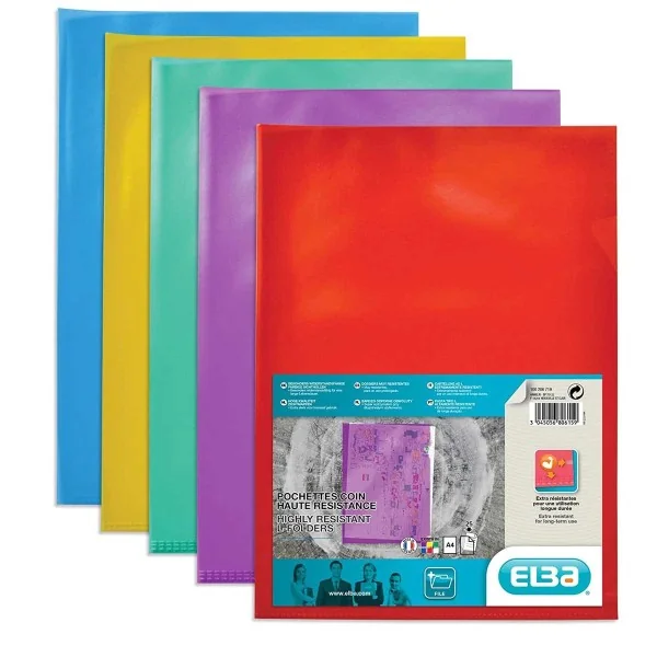 PAQUET DE 25 POCHETTES COIN EN POLYPROPYLENE COULEURS ASSORTIES