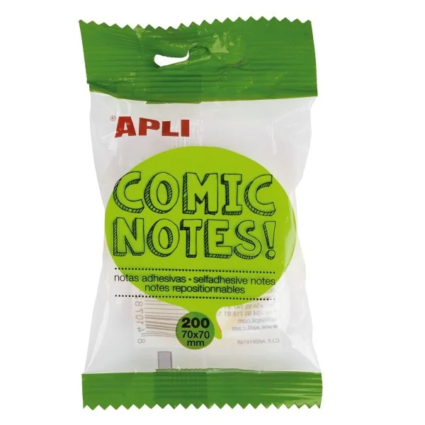 Bloc Notes adhésives APLI bulle 70x70mm couleurs assorties