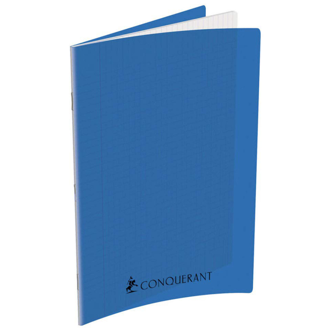 Cahier piqûre Conquérant 24x32 192 pages seyes bleu - Talos