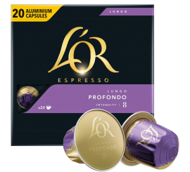 PAQUET DE 20 CAPSULES CAFE L'OR COMP NESPRESSO PROFONDO 8