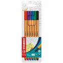 POCHETTE DE 6 STYLOS FINELINER STABILO POINT 88 COULEURS ASSORTIES_88/6