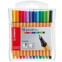 POCHETTE 12 MINI STYLOS FINELINER STABILO POINT 88 COULEURS ASSORTIES