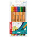 POCHETTE DE 10 STYLOS FINELINER STABILO POINT 88 COULEURS ASSORTIES