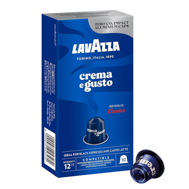 10 CAPSULES LAVAZZA COMPATIBLE NESPRESSO ALUM CREMA GUSTO CLASSICO