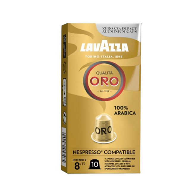 10 CAPSULES LAVAZZA COMPATIBLE NESPRESSO ALUMINIUM QUALITA ORO