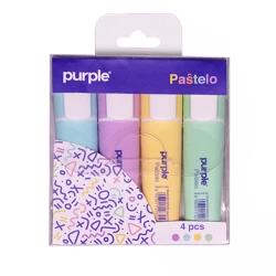 ETUI 4 SURLIGNEURS PASTELO PURPLE COULEURS ASSORTIES