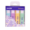 ETUI 4 SURLIGNEURS PASTELO PURPLE COULEURS ASSORTIES