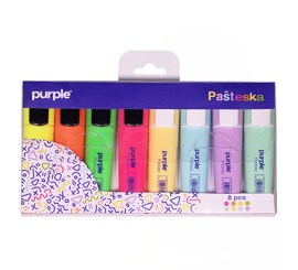 ETUI 8 SURLIGNEURS PASTESKA PURPLE COULEURS ASSORTIES