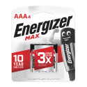 4X PILES ENERGIZER AAA MAX LR03 1.5V E92 BP4