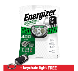 LAMPE FRONTALE ENERGIZER RECHARGEABLE ULTRA VISION 400 LUMENS HDFRLP