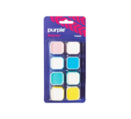 PACK DE DE 8 AIMANTS MAGNETIQUES COULEURS PASTELS PURPLE