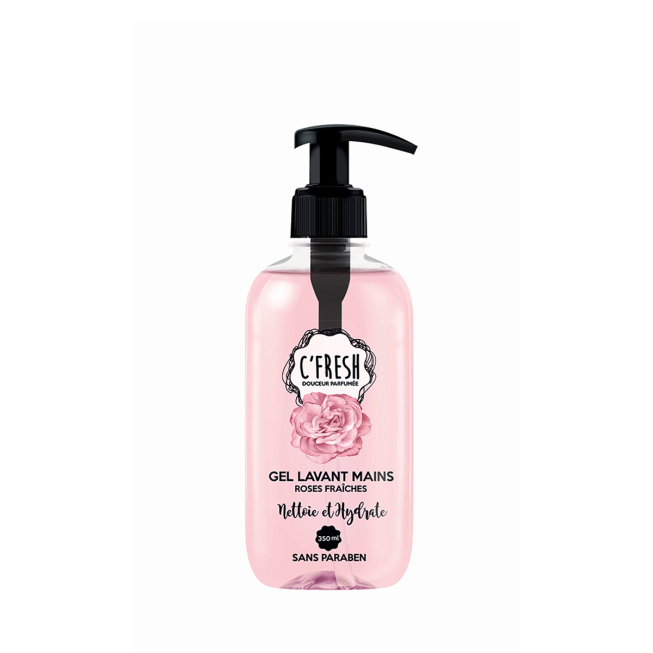 Gel lavant mains C'fresh Roses fraîches 350ml