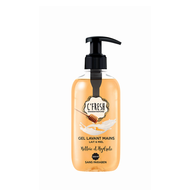 Gel lavant mains C'fresh Lait & miel 350ml